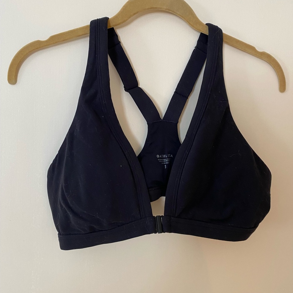 Athleta Women's Black Front Clasp Sports Bra